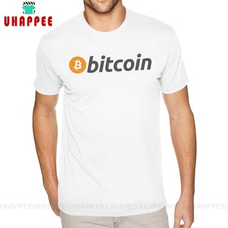 【สไตล์ฮาราจูกุ】เสื้อยืดคอกลม แขนสั้น ผ้าฝ้าย 100% พิมพ์ลายโลโก้ Bitcoin น่ารัก สีขาว สําหรับผู้ชาย LHZYสามารถปรับแต่งได้