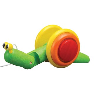 PlanToys 5108 Pull Along Snail ของเล่นไม้ทากน้อยคืบคลาน ของเล่นลากจูง ของเล่นเด็ก  1 ขวบ