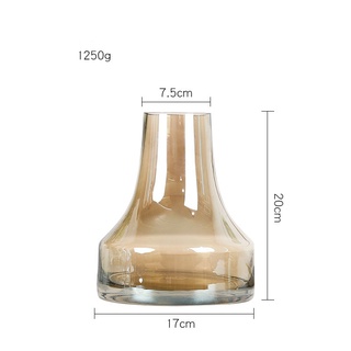 Gimmi Home แจกันแก้ว แจกันของแต่งบ้าน (สินค้าพร้อมส่ง!!) Glass Vase V-9211-9212 สีเหลือง