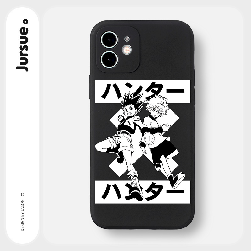 JURSUE เคสไอโฟน เคสซิลิโคนนุ่มขอบเหลี่ยมกันกระแทกการ์ตูนอนิเมะตลก เคสโทรศัพท์ Compatible for iPhone 16 15 14 13 12 11 Pro Max SE 2020 X XR XS 8 7 Plus พลัส Y2254