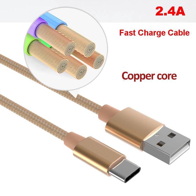 สายชาร์จความเร็วสูง 1 เมตร / 2.4 A Micro USB / Type C IOS