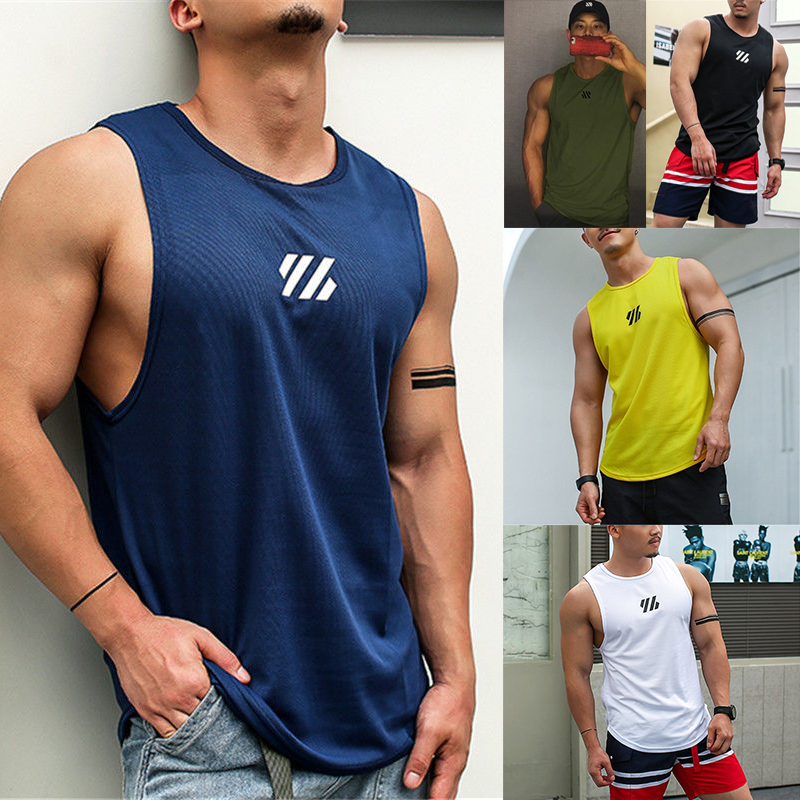 M-4XL เสื้อกล้ามผู้ชาย เสื้อแขนกุด Men's Quick-Drying Sleeveless Tank Top Breathable Sports Fitness Training Singlets