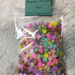 มุกครึ่งซีกขนาด 6 mm คละสี จำนวน 500 เม็ด งานเกรด A ราคาถูก