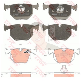 GDB1530 ผ้าเบรค-หลัง(TRW) (เนื้อผ้า COTEC) BMW series 7 - 740i, 750i (E38) 94-01 /BMW M3 (E46) /BMW X3 (E83) /BMW X...