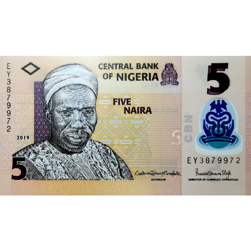 แบงก์​สะสม​ ไนจีเรีย​ Nigeria, 5 Naira, ไม่​ผ่าน​ใช้​ UNC, B318