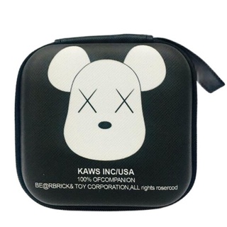 KAWS WB กล่องเก็บสายชาร์จ กล่องเก็บหูฟัง เอนกประสงค์, Size M  WHITE / BLACK งานดี evaกันกระแทก ขนาด9.5x9.5x3.5cm BY 8118