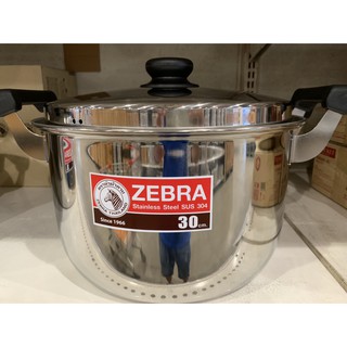 Zebra หม้อหุงต้ม 2 หู รุ่น carry สแตนเลส ตราหัวม้าลาย ขนาด 30 ซม.