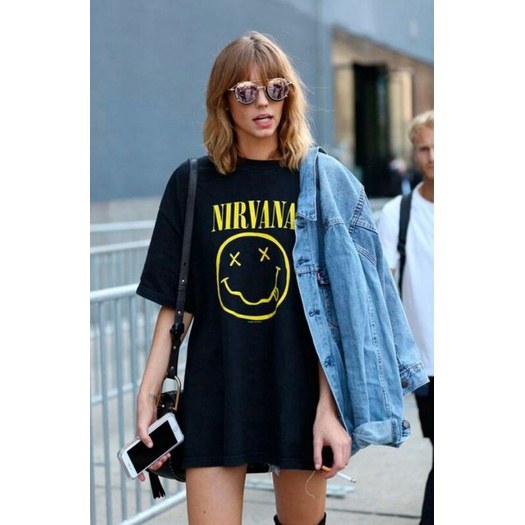 เสื้อยืดผู้หญิง - Nirvana - H&M Distro Clothes | ผู้ชายผู้หญิง