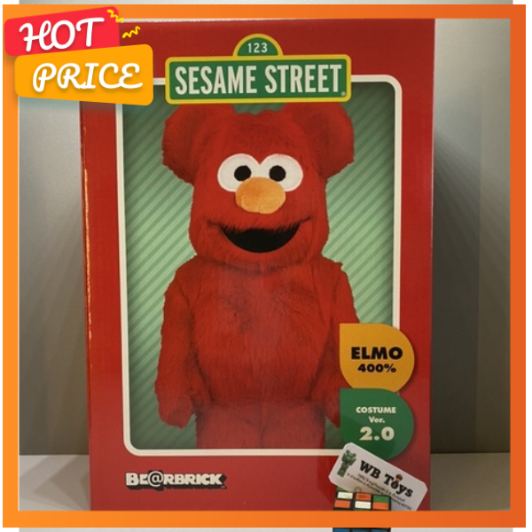 🌈Bearbrick พร้อมส่ง🌈 Elmo Costume Ver.2.0 Sesame Street ขนาด 400% แบร์บริกเอลโม่ สีแดง ของแท้ 100%  Be@rbrick | WB_TOYS