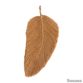 Chic Macrame Feather Leaf Wall Hanging, Boho Pendant Hand Woven Art for Apartment