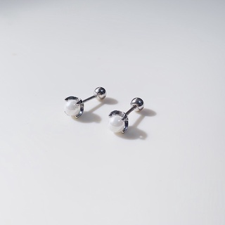 LLRB | จิวเงิน 925 มุก 4 mm Piercing earring