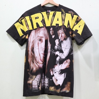 เสื้อNirvana ลายโอเวอร์ปริ้น สไตล์วินเทจ สกรีนทั้งตัว ผ้านอก เสื้อOVP เสื้อโอเวอร์ไซส์ เสื้อวงดนตรีต่างประเทศ