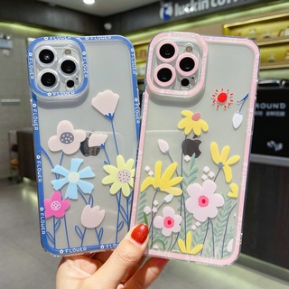 เคสโทรศัพท์มือถือแบบนิ่ม TPU ใส ผิวด้าน กันกระแทก กันรอยเลนส์กล้อง ลายดอกไม้ สําหรับ Samsung A02 A02s A03 A11 A12 A31 A51 A71 A20 A30 A10s A20s A30s A50s A22 A32 A52 A72 M02 M22 | Dfa005