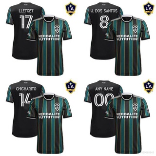 เสื้อกีฬาแขนสั้น ลายทีมชาติฟุตบอล LA Galaxy Away Chicharito Lletget Santos พลัสไซซ์ 2021-2022