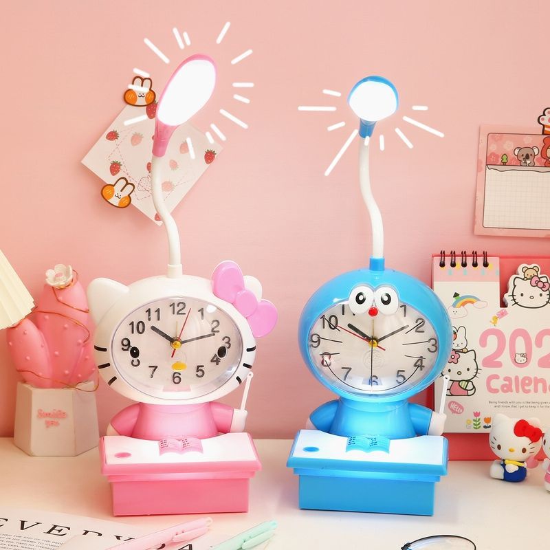 Kitty Doraemon clock  ♤Table light♤ ♤Alarm clock