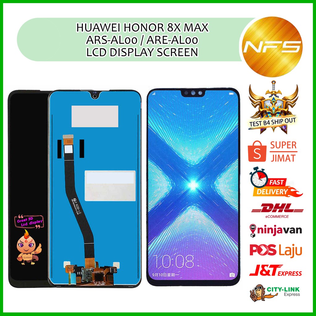 NFS - เปลี่ยนหน้าจอแสดงผล LCD และการจัดหน้าจอสัมผัสสําหรับ HW Honor 8X Max