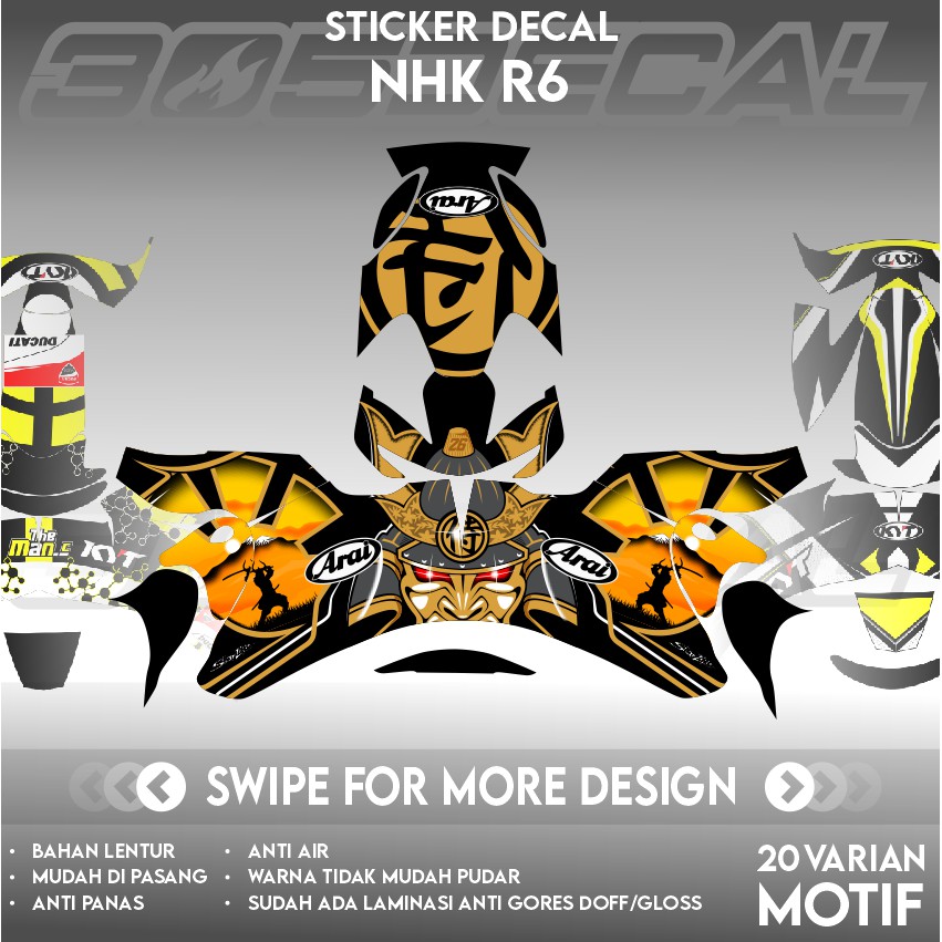 NHK R6 สติ๊กเกอร์รูปลอกหมวกกันน็อค Part 1| สติ๊กเกอร์รูปลอก | หมวกกันน็อค Decal