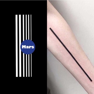 【Mars Tattoo】ใหม่ สติกเกอร์รอยสักชั่วคราว กึ่งถาวร 2 สัปดาห์ ติดทนนาน สีเข้ม C008