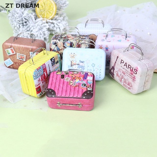 ZTD Fashion Metal Mini Suitcase for Dolls Miniature Toys Trunk Dollhouse Decoration
 07