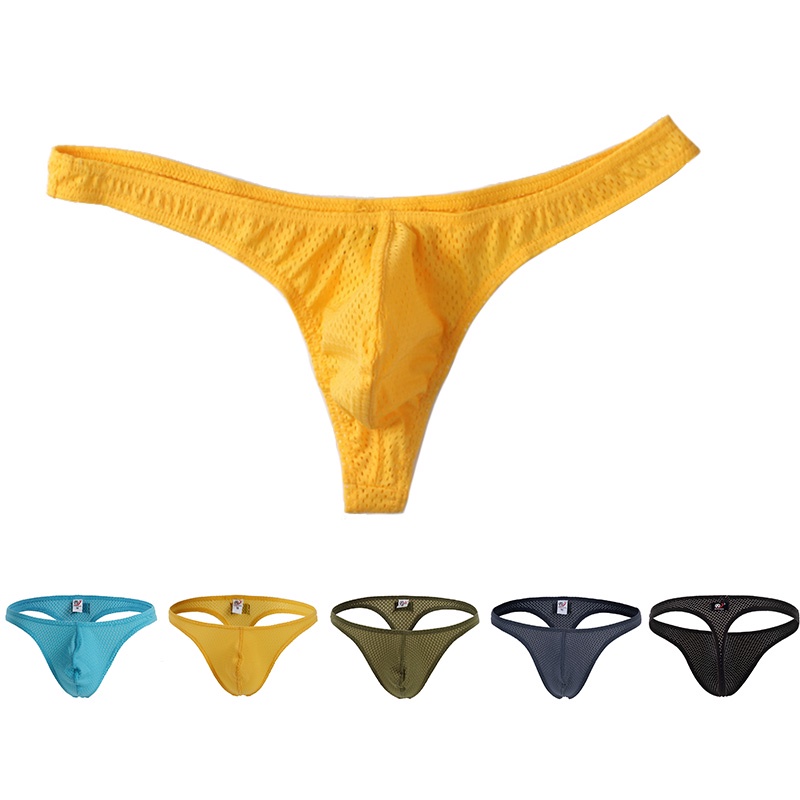 ผู้ชาย G String Thongs ชุดชั้นในบางเฉียบตาข่าย Bathable Jockstrap