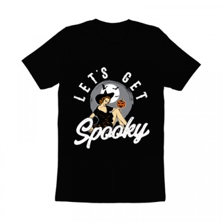 เสื้อยืดโอเวอร์ไซส์เสื้อยืด พิมพ์ลาย Gildan Likes LetS Get Spooky สําหรับผู้ชาย และผู้หญิง 2 ชิ้นS-3XL