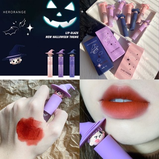 HERORANGE playful witch lip glaze Matte Velvet Water Mist Matte Lip Mud ลิปสติกราคาไม่แพง