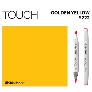 TOUCH TWIN BRUSH MARKER Y222 (GOLDEN YELLOW) / มาร์คเกอร์หัวพู่กัน-หัวตัดขนาดกลาง รหัส Y222 (GOLDEN YELLOW)