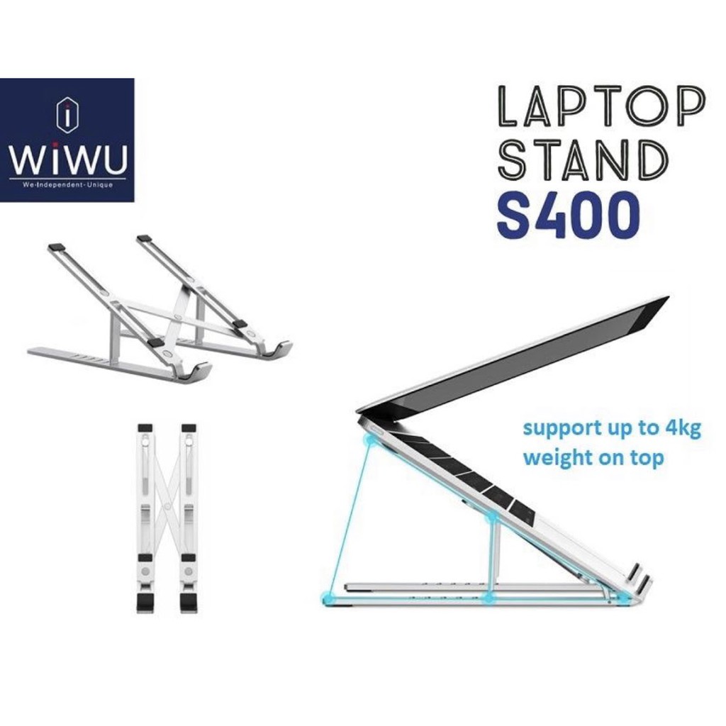 แท้100% WIWU รุ่นS400คุณภาพสูงพับแท็บเล็ตสำหรับ Pad12.9 11 10 9นิ้วอลูมิเนียมขาตั้งแล็ปท็อปสำหรับMac Pro13 16 AIR13