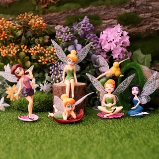 ตุ๊กตาฟิกเกอร์ Princess Tinkerbell Tinker Bell Fairies ของเล่นสําหรับเด็ก 6 ชิ้นต่อชุด