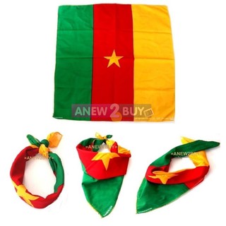 ผ้าพันคอ ผ้าโพกหัว ลายธงชาติแคมเมอรูน (Bandana Cameroon Flag Scarf Badge)