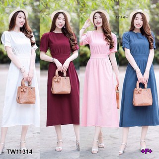 KT11314 Dress ชุดเดรสยาว ดีเทลเปิดหลัง มีโบว์ผูกคอด้านหลัง