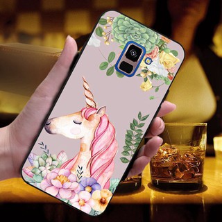 เคสสำหรับ Samsung Galaxy A 8 + 2018 / A8 Plus 2018 ลายดอกไม้ม้า