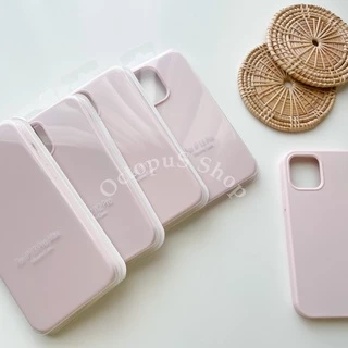 (สีชมพูหม่น) เคสซิลิโคนสีพื้น เคสสีล้วน ไม่มีโลโก้ เนื้อซิลิโคน บุกำมะหยี่ ลบรอยปากกาได้ ***พร้อมส่ง 7-17promax***
