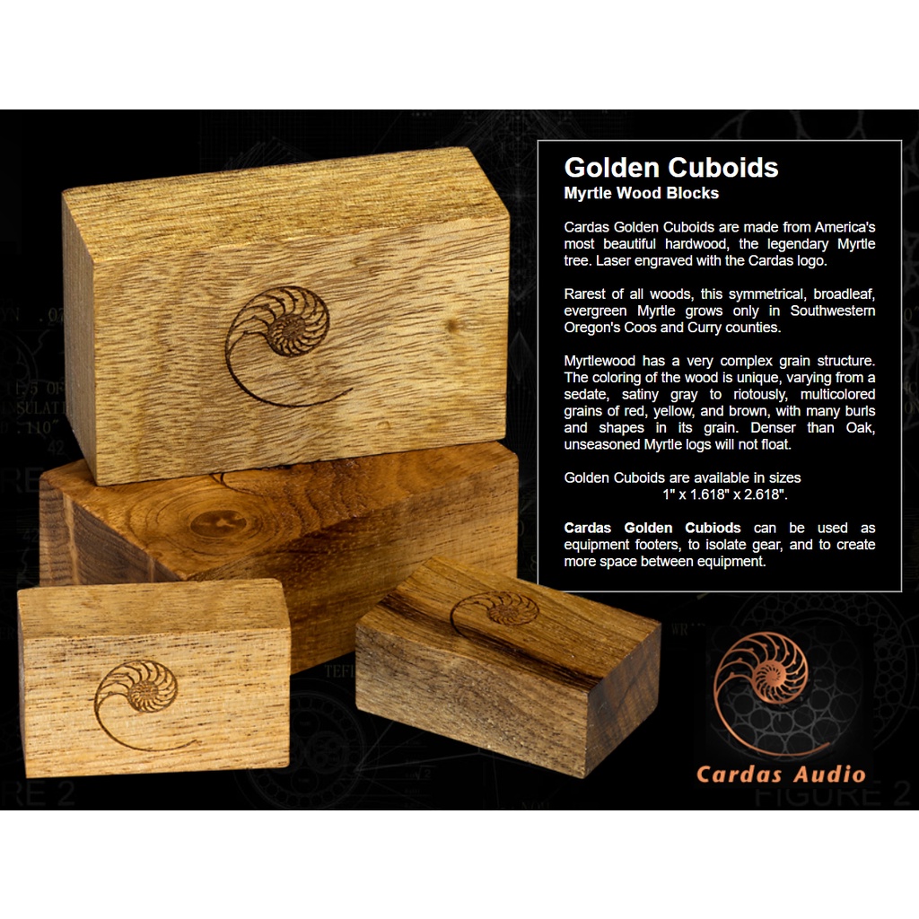ของแท้ไม้รองเครื่องเสียง CARDAS Golden Cuboids Myrtle Wood Blocks SizeL SET 6 ชิ้น / ร้าน All Cable - รูปที่ 2