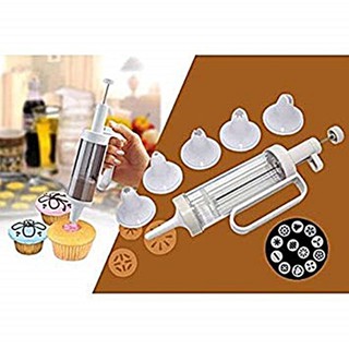 กดคุกกี้และชุดตกแต่งเค้ก Cookie Press And Cake Decorating Set ด้ามจับที่ถนัดมือ บีบง่ายจะกดแป้ง