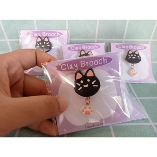 เข็มกลัดดินปั้น Clay Brooch (Cat Halloween)