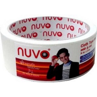 NUVO เทปผ้า รุ่น 666 ขนาด 36 มม. x 8 หลา สีขาว เทปกาวเหนียว ติดแน่นสนิท ทนทาน ยาวนาน ไม่หลุดลอกง่าย มีความยืดหยุ่นสูง