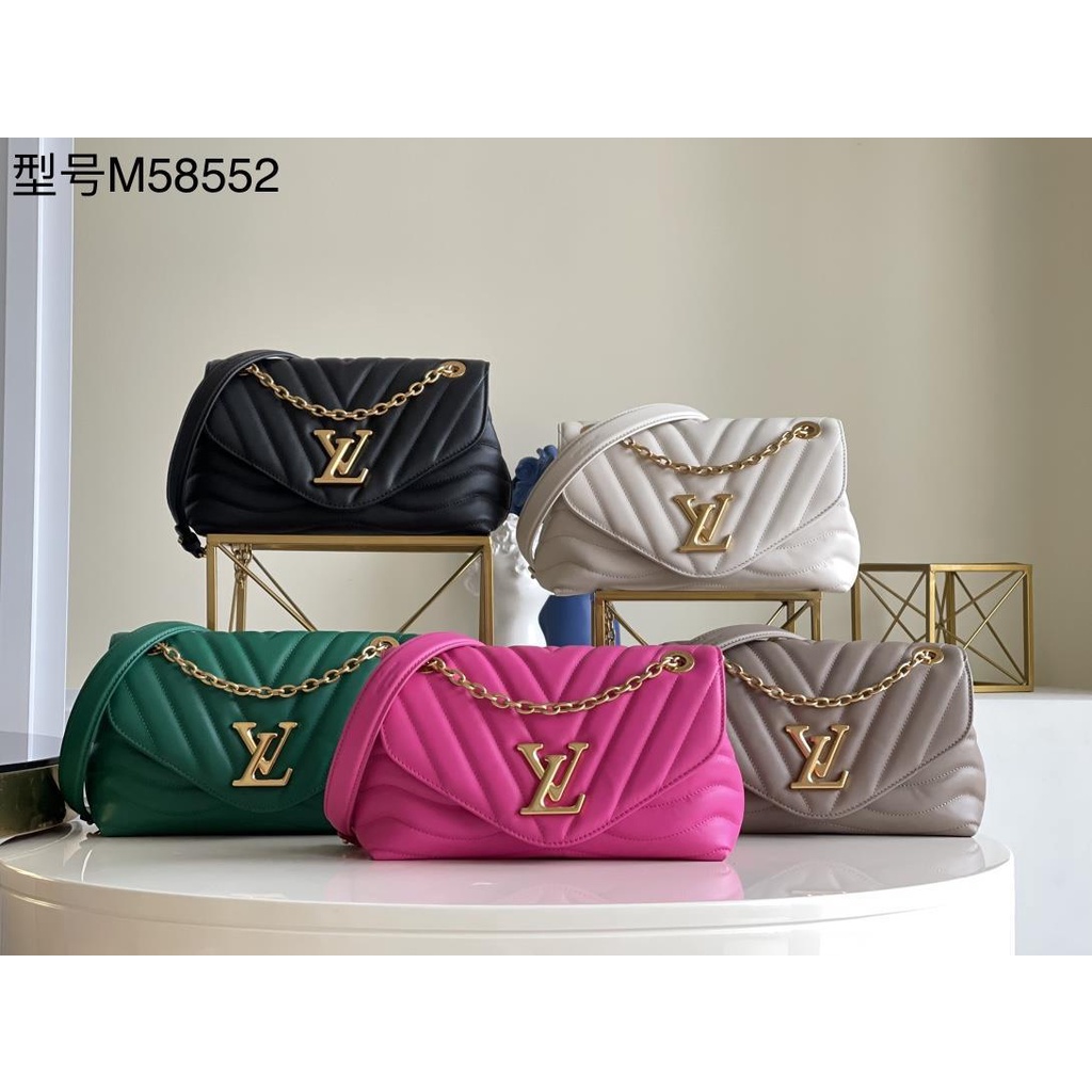 M58552 Louis LV New wave quilted crossbody pouch bag chain-strap underarm baguette hobo bag