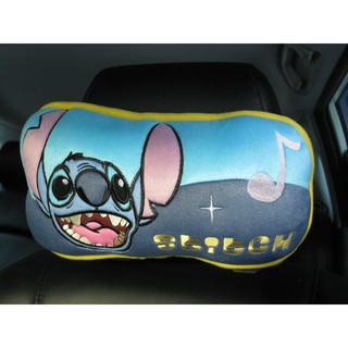 ลิขสิทธิ์แท้ สติช หมอนรองคอ ทรงกระดูก ในรถยนต์ 1 ชิ้น Lilo &amp; Stitch 1 pc Car Neck Rest Cushion Head Pillow