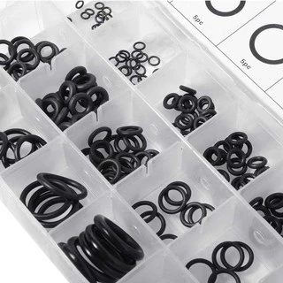 ยางโอริง 225pcs O-Ring Assortment Nitrile Rubber Washer Seals NBR Kit 18 Sizes in Black with a Re-Sealable Plastic Box