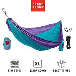 Grand Trunk Double Parachute Nylon Hammock - Color Neon / Purple เปลนอนครบเซ็ต พร้อมใช้