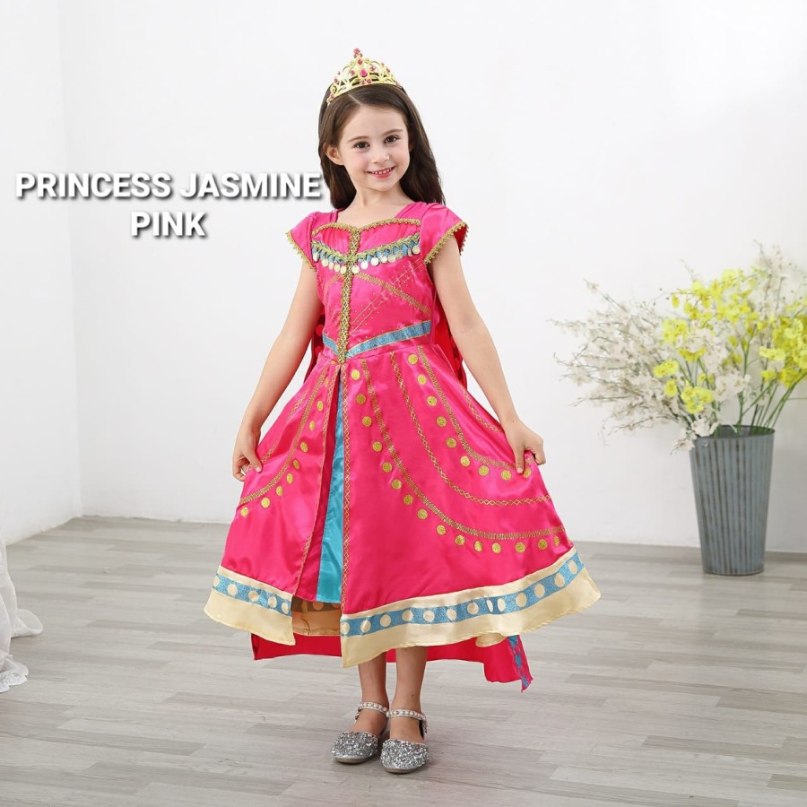 MILANBERRY PRINCESS JASMINE DRESS PINK ใหม่ล่าสุด ALLADIN COSTUME - PRINCESS JASMINE ALADIN PINK DRE