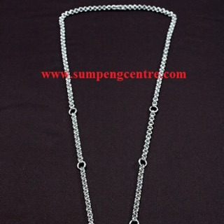 สร้อยสแตนเลสห่วงคู่เบอร์090- 28นิ้ว 7องค์(ครึ่งโหล) Double ring stainless necklace no.090 -28 inches 7 rings(half dozen)