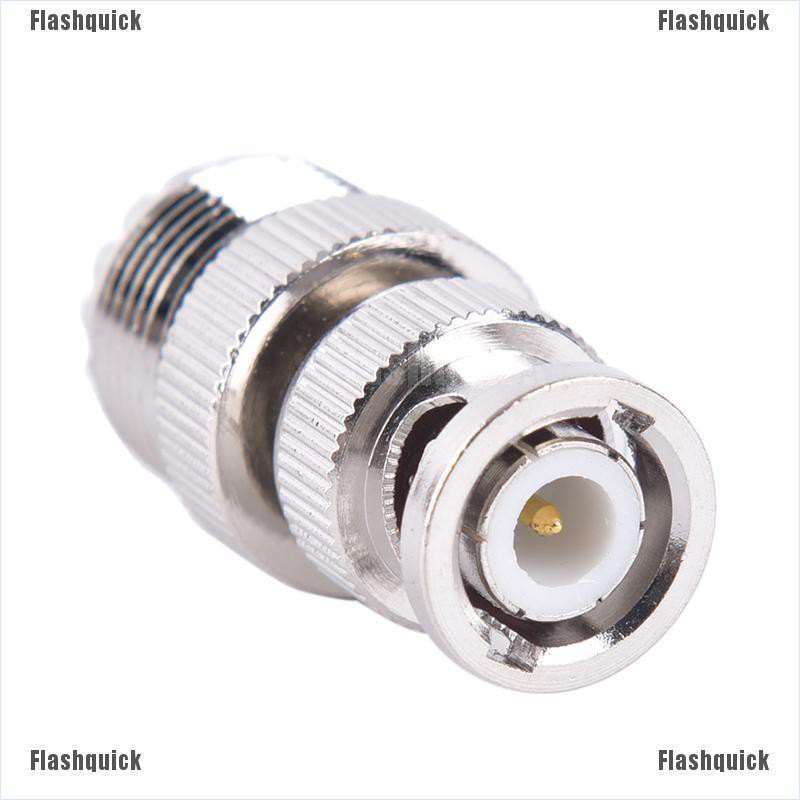 อะแดปเตอร์เชื่อมต่อ F lashquick BNC Male Plug to SO239 UHF PL-259 Jack RF Female Coaxial #8