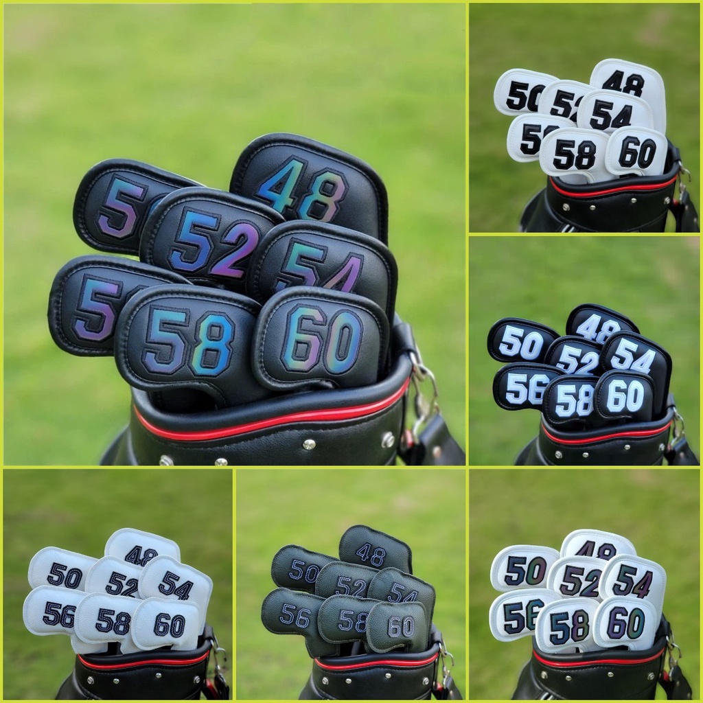 Golf Wedge CoverGolf Club Cover สําหรับ Golf Wedge Golf Pitching Wedge Golf Sand Wedge All องศา 48°50°52°54°56°58°60°  ปิดแม่เหล็กหนัง ปู่ กันน้ํา