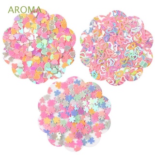 Aroma เลื่อมพลาสติก รูปดาว ผีเสื้อ สีแคนดี้ สําหรับตกแต่งเล็บ