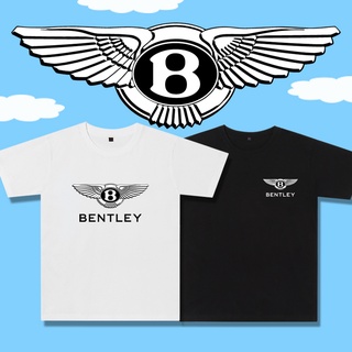 เสื้อผ้าผชเสื้อยืดแขนสั้น ผ้าฝ้ายแท้ พิมพ์ลายโลโก้รถยนต์ Bentley 4S สําหรับผู้ชาย และผู้หญิงS-5XL