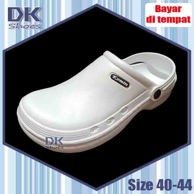 Putih Dk Shoes - Komin BAIM 36-44 สีขาว / รองเท้าแตะบากเปาผู้ชาย / รองเท้าพยาบาล / รองเท้าแตะ PVC / 