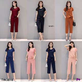 TW3818 Set 2 ชิ้น  เสื้อ+กางเกงขาห้าส่วน