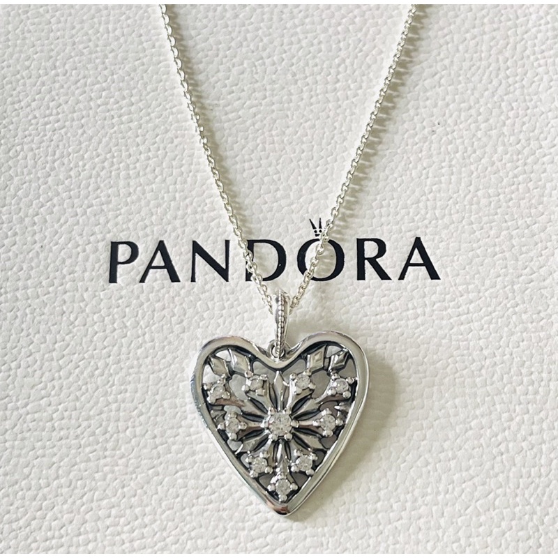 Pandora แท้💯% สร้อยคอพร้อมจี้หัวใจ new